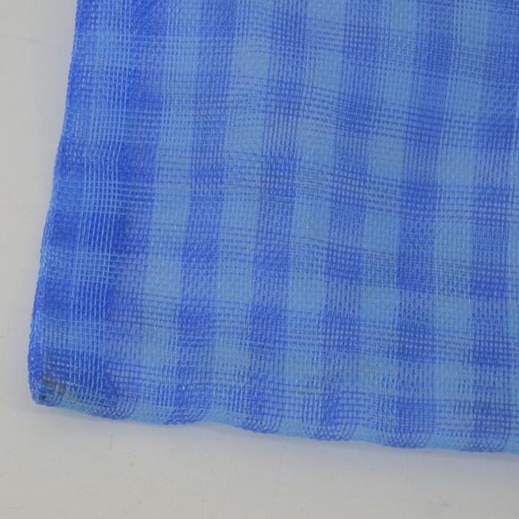 Mexican Mercado Mini Mesh Bag 7" Striped Unique Recyclable Blue - Picture 8 of 10